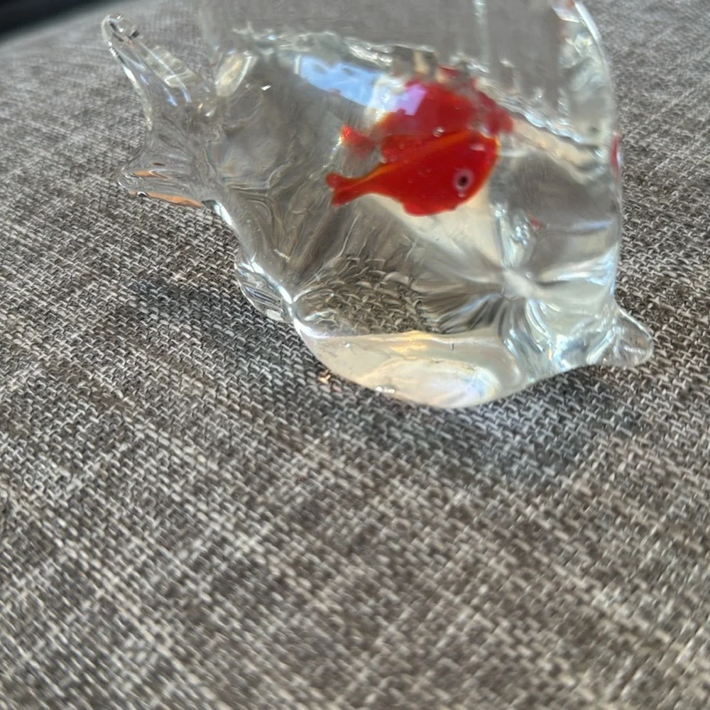 Red and White Betta Fish Decor Accessory